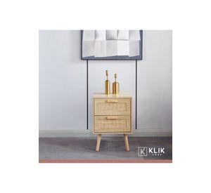 Velador Eames Mesh Doble - Madera Clara