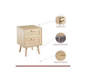 Velador Eames Mesh Doble - Madera Clara