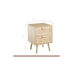 Velador Eames Mesh Doble - Madera Clara