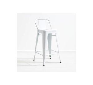 Taburete Tolix Acero con Respaldo - Blanco
