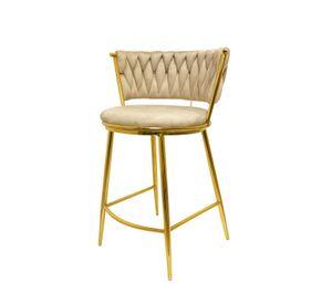 PISO SILLA DE BAR QUEEN 66CM FIJO TERCIOPELO GOLD