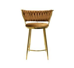 PISO SILLA DE BAR QUEEN 66CM FIJO TERCIOPELO GOLD