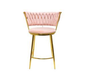 PISO SILLA DE BAR QUEEN 66CM FIJO TERCIOPELO GOLD
