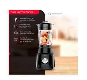 Licuadora Thorben Matt Black Blender 1.75L 600W 5 Vel