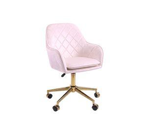 Silla Escritorio Lux Felpa Pedestal Dorado