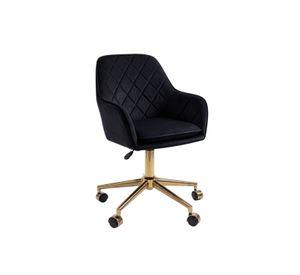 Silla Escritorio Lux Felpa Pedestal Dorado