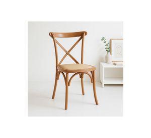 Silla Crossback Madera Rattan Natural