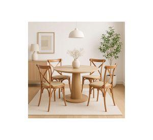 Silla Crossback Madera Rattan Natural