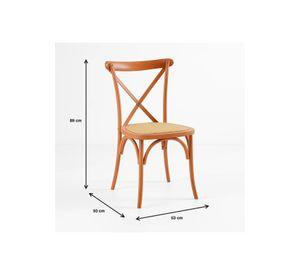 Silla Crossback Madera Rattan Natural
