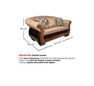 Sofá Con Resorte Estructural 3 Personas Búfalo Chenille+PU X