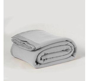 Frazada Polar Borde Satin Hotel K Gris