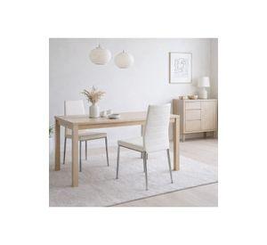 Pack de 2 Sillas Acolchadas Dining Liana con patas cromadas - Blancas