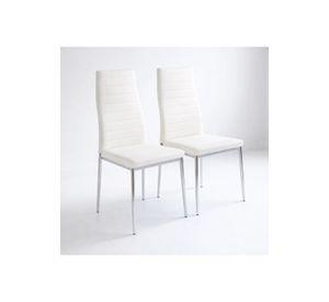 Pack de 2 Sillas Acolchadas Dining Liana con patas cromadas - Blancas