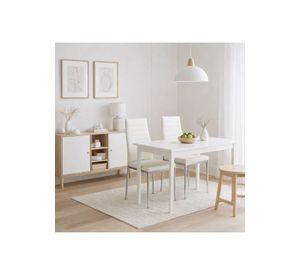 Pack de 2 Sillas Acolchadas Dining Liana con patas cromadas - Blancas