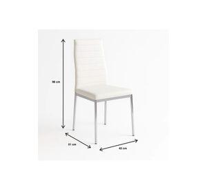 Pack de 2 Sillas Acolchadas Dining Liana con patas cromadas - Blancas