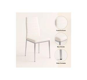 Pack de 2 Sillas Acolchadas Dining Liana con patas cromadas - Blancas