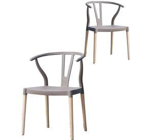 PACK 2 SILLAS WISH ASIENTO POLIPROPILENO ESTRUCTURA MADERA