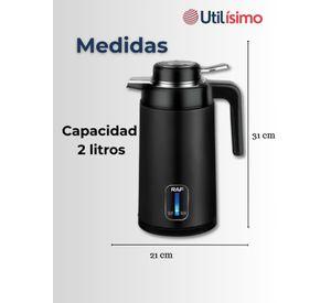 Termo Hervidor Eléctrico Acero Inoxidable 2 Litros Negro