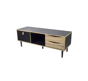 Rack de Tv Negro Top Living Venice con Puerta y Cajones
