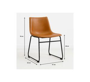 Pack de 2 Sillas Burgos de Comedor o Living de Cuero Sintético y Metal Industrial