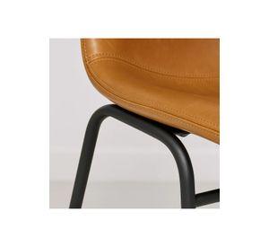 Pack de 2 Sillas Burgos de Comedor o Living de Cuero Sintético y Metal Industrial