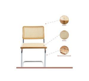Comedor Mesa redonda de vidrio Cross 120cm + 5 Sillas Breuer madera