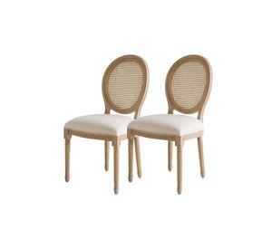 Pack 2 Sillas de Comedor Madera Acolchada Monarca