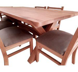Comedor 6 Sillas Cruz Palillo Gris