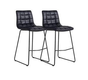 TABURETES CUERO 64 CM BLACKY DE BAR CUERO SINTETICO - 2 UNID