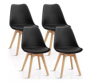 PACK 4 SILLAS DE COMEDOR TULIP ASIENTOS ACOLCHADOS
