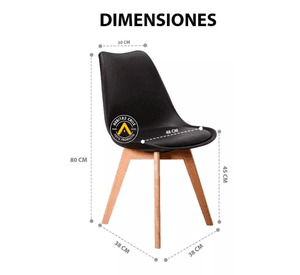 PACK 4 SILLAS DE COMEDOR TULIP ASIENTOS ACOLCHADOS