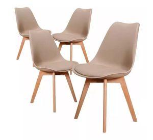 PACK 4 SILLAS DE COMEDOR TULIP ASIENTOS ACOLCHADOS