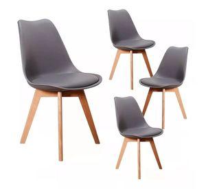 PACK 4 SILLAS DE COMEDOR TULIP ASIENTOS ACOLCHADOS