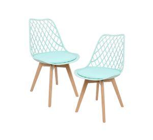 Pack 2 Sillas Tulip Mesh Acolchadas Ecocuero