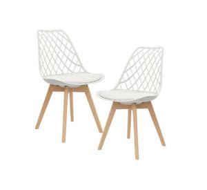 Pack 2 Sillas Tulip Mesh Acolchadas Ecocuero