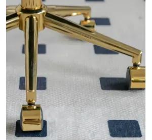SILLA ESCRITORIO GIRATORIA QUEEN ACOLCHADO DISEÑO TRENZADO COLOR BASE GOLD