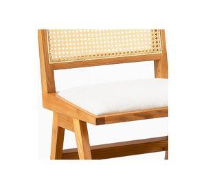 Silla Aura de Rattan con Asiento de Tela - Natural Beige