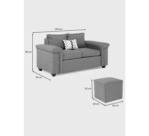 Sofá 2 cuerpos + 2 Pouf Sicilia Tela