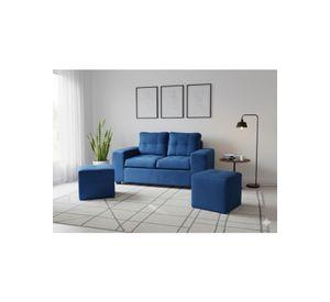 Sofá 2 cuerpos + 2 Pouf Lucca Felpa