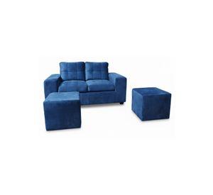 Sofá 2 cuerpos + 2 Pouf Lucca Felpa