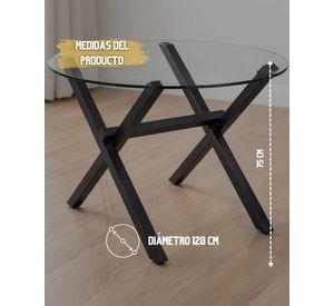 Mesa de Vidrio Redonda X Black 120 cm