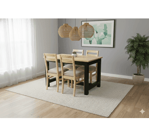 Comedor 4 Sillas Carpintero Tapiz Beige