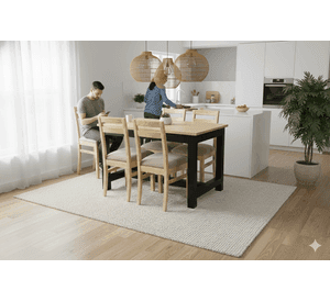 Comedor 4 Sillas Carpintero Tapiz Beige
