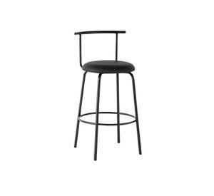 PISO TABURETE ALTO ROUND NEGRO CUERO SINTETICO