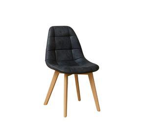 SILLA CAPITONE TAPIZADA GAMUZA ESTRUCTURA MADERA