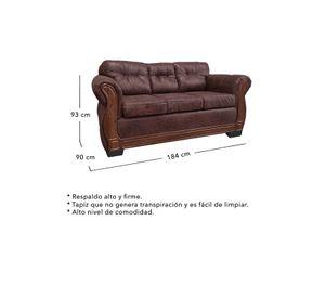 Sofá Con Respaldo Confortable 3 Personas Taurus Envejecido X