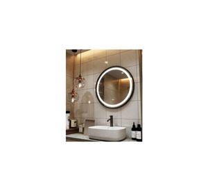 ESPEJO CIRCULAR TAUMM 60CM 3 LUCES LED BORDE NEGRO
