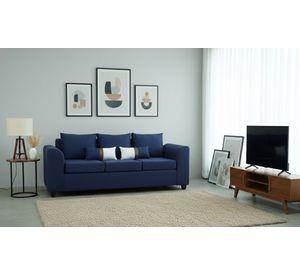 sofa 3 cuerpos azul fancy hogar