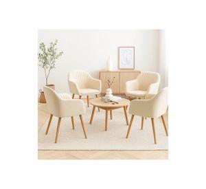 Pack de 4 Butacas Sitial Poltrona Diamante Terciopelo Acolchado - Beige
