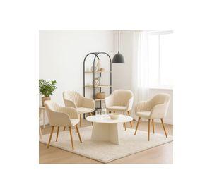 Pack de 4 Butacas Sitial Poltrona Diamante Terciopelo Acolchado - Beige